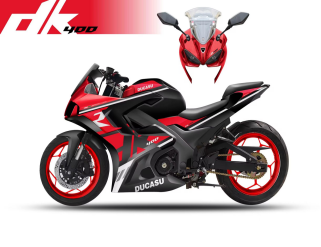 DK400 twin-cylinder water-cooled carburetor version